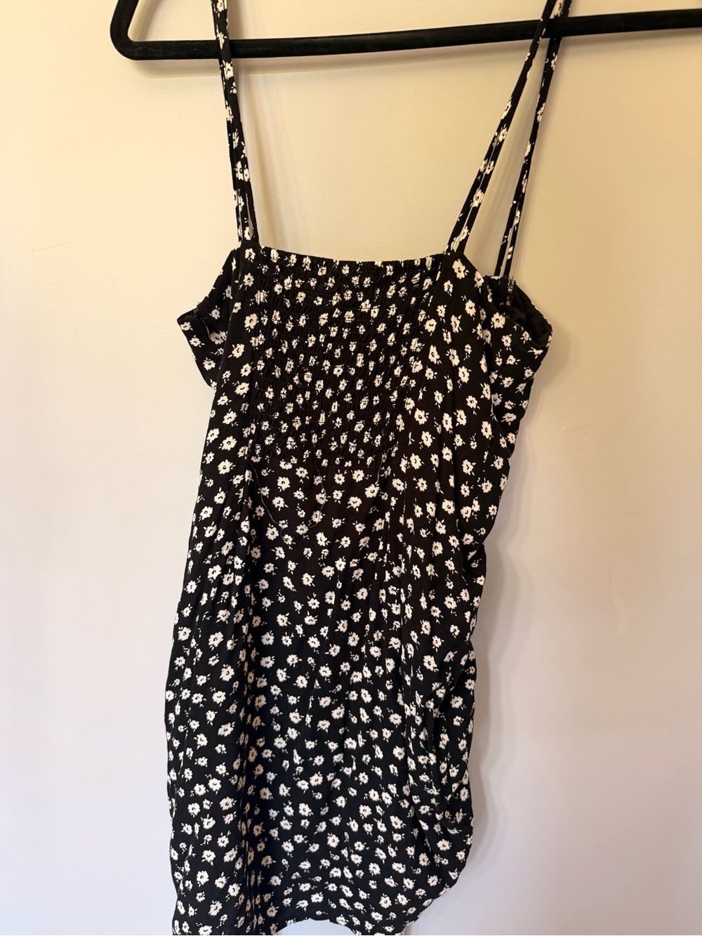 Garage Rutched black floral mini dress - Picture 3 of 4